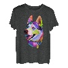 Husky buntes Pop Art Porträt für Hundebesitzer Chukcha Sibe T-Shirt