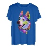 Husky buntes Pop Art Porträt für Hundebesitzer Chukcha Sibe T-Shirt