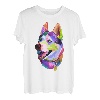 Husky buntes Pop Art Porträt für Hundebesitzer Chukcha Sibe T-Shirt