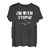 Lustiges Partner-T-Shirt  I'm With Stupid , linker Pfeil (für Träger) T-Shirt