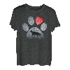 Deutscher Schäferhund Pfoten Hundeliebhaber Rotes Herz T-Shirt