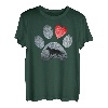 Deutscher Schäferhund Pfoten Hundeliebhaber Rotes Herz T-Shirt