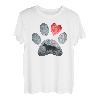Deutscher Schäferhund Pfoten Hundeliebhaber Rotes Herz T-Shirt