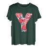 Buchstabe Y Alphabet Vorname Konsonant Blume Garten Geschenk T-Shirt