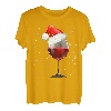 Weihnachtliches Weinhemd - Glas des Rotweins Nikolausmütze T-Shirt