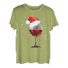 Weihnachtliches Weinhemd - Glas des Rotweins Nikolausmütze T-Shirt