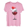 Weihnachtliches Weinhemd - Glas des Rotweins Nikolausmütze T-Shirt