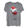 Weihnachtliches Weinhemd - Glas des Rotweins Nikolausmütze T-Shirt