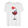 Weihnachtliches Weinhemd - Glas des Rotweins Nikolausmütze T-Shirt
