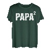 Herren Papa hoch zwei Geschenk Ankündigung 2. Kind werdender Vater T-Shirt