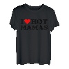 I Love Hot Mamas Lustiges rotes Herz I Heart Hot Moms Mamas T-Shirt