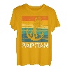 Herren Papitän Mit Vintage und Retro Anker T-Shirt