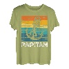 Herren Papitän Mit Vintage und Retro Anker T-Shirt