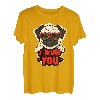 Valentinstag Hundebesitzer Welpe Mama Papa Mops I Wuff You T-Shirt