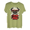 Valentinstag Hundebesitzer Welpe Mama Papa Mops I Wuff You T-Shirt