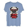 Valentinstag Hundebesitzer Welpe Mama Papa Mops I Wuff You T-Shirt