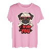 Valentinstag Hundebesitzer Welpe Mama Papa Mops I Wuff You T-Shirt