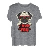 Valentinstag Hundebesitzer Welpe Mama Papa Mops I Wuff You T-Shirt