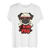 Valentinstag Hundebesitzer Welpe Mama Papa Mops I Wuff You T-Shirt