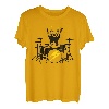 Funny Racoon Playing Drum Kit Grafik T-Shirt