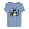Funny Racoon Playing Drum Kit Grafik T-Shirt
