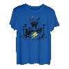 Funny Racoon Playing Drum Kit Grafik T-Shirt