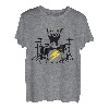 Funny Racoon Playing Drum Kit Grafik T-Shirt