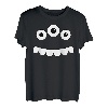 Gruseliges Monstergesicht mit 3 Augen, lustige Zähne, einfaches Halloween-Kostüm T-Shirt