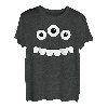 Gruseliges Monstergesicht mit 3 Augen, lustige Zähne, einfaches Halloween-Kostüm T-Shirt