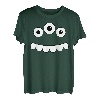 Gruseliges Monstergesicht mit 3 Augen, lustige Zähne, einfaches Halloween-Kostüm T-Shirt