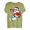 Santa Skateboard Weihnachten Jungen Herren Outfit Xmas Funny T-Shirt
