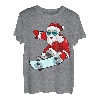 Santa Skateboard Weihnachten Jungen Herren Outfit Xmas Funny T-Shirt