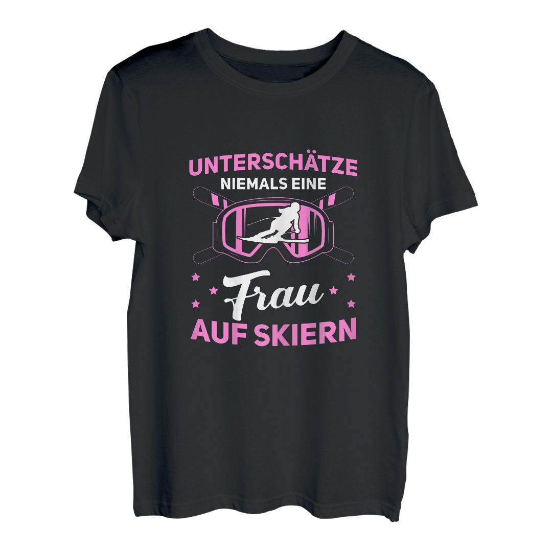 Damen Skifahrer Lustig Ski Winter Eine Frau Auf Skiern Skifahren T-Shirt