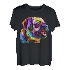 Mops Pop Art Bunte Porträt Carlino für Hundeliebhaber T-Shirt