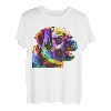 Mops Pop Art Bunte Porträt Carlino für Hundeliebhaber T-Shirt
