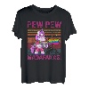 Unicorn Pew Pew Madafakas Vintage Crazy Cat Lustige Grafik T-Shirt