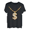 Yes I'm Rich, elegante Hip-Hop-Halskette mit Dollar T-Shirt