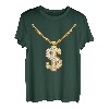 Yes I'm Rich, elegante Hip-Hop-Halskette mit Dollar T-Shirt