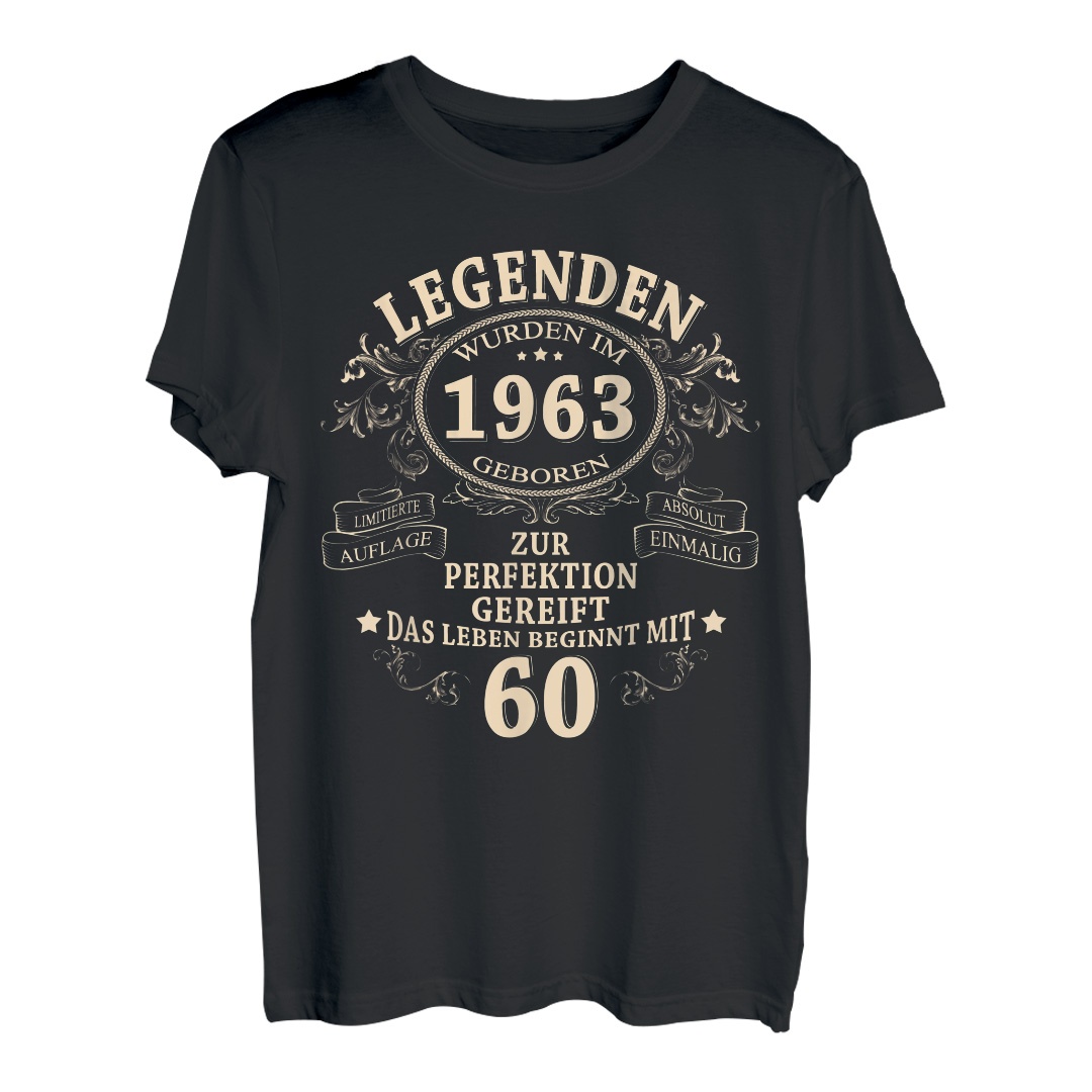 Legends Wurden Im 1963 Vintage Geschenk 60. Geburtstag Mann T-Shirt