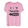 V Is For Valentine Vodka Valentinstag Trinkendes alleinstehendes Mädchen T-Shirt
