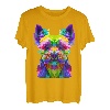 Yorkshire Terrier buntes Pop Art Porträt für Hundebesitzer T-Shirt