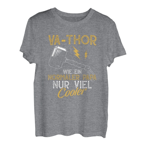 Herren VA Thor Wie Ein Normaler Papa Nur Viel Cooler Vatertag Vater T-Shirt