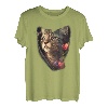Schöne braune Katze mit rosa Blumen für Katzenliebhaber T-Shirt