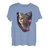 Schöne braune Katze mit rosa Blumen für Katzenliebhaber T-Shirt
