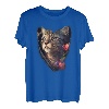 Schöne braune Katze mit rosa Blumen für Katzenliebhaber T-Shirt