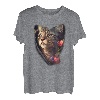 Schöne braune Katze mit rosa Blumen für Katzenliebhaber T-Shirt
