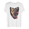 Schöne braune Katze mit rosa Blumen für Katzenliebhaber T-Shirt