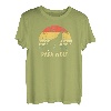 Herren Papa Wolf heulender Mond Vintage Retro Sonnenuntergang T-Shirt