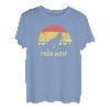 Herren Papa Wolf heulender Mond Vintage Retro Sonnenuntergang T-Shirt