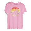 Herren Papa Wolf heulender Mond Vintage Retro Sonnenuntergang T-Shirt